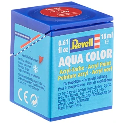 Image of REVELL Aqua Color Acrylic Paint. No. 330 Fiery Red Silk Matt