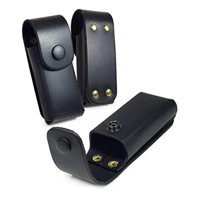 Image of TUFF LUV Leather Case Sheath Pouch Compatible With Leatherman Rebar/Sidekick/Wingman/Skeletool/Rev WP400 Black