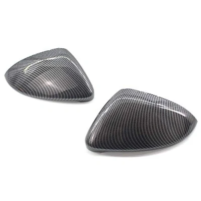 Image of Rearview Side Wing Mirror Cover Case Caps Compatible with Golf 7 Mk7 7.5 GTI Gtd R L E 2013 2017 (Carbon Fiber)