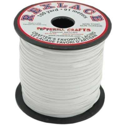 Image of Pepperell, 3/32&quot;, White Rexlace Plastic Craft Lace