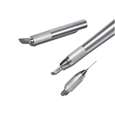Image of Pinkiou Eyebrow Tattoo Pen Microblading 3 in 1 Permanent Makeup Manual Tool (Silver)