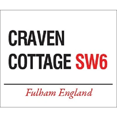 Image of Craven Cottage Fulham FC street sign steel fridge magnet (og)