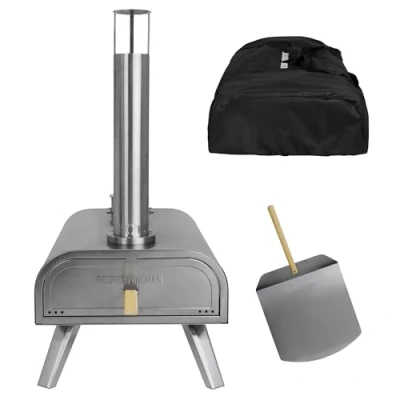 Image of GEORGE FOREMAN GFWPPO2SSPC Wood Pellet Pizza Oven Stainless Steel, Steel
