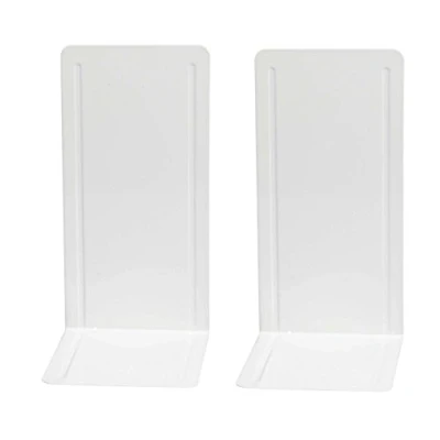 Image of Wedo 1021200 Book Ends Metal Design with Reinforced Grooved 14 x 12 24 cm (2 units per pack) White