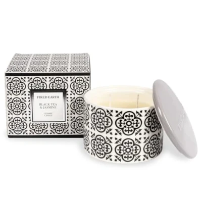 Image of Fired Earth by Wax Lyrical Large Candle Black Tea &amp; Jasmine