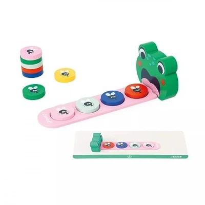 Image of Janod Pédagogie Range Algorithms Learn Colours and Sequences Children’s Educational Toy Frog Game 36 Months +, J05088, Multicolor