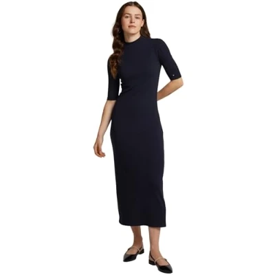 Image of Tommy Hilfiger MIDI Dress Day dress, Women&#039;s, Size: Small, Dark night navy