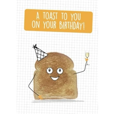 Image of Funny Birthday Card, Card For Birthday, Her, Him, Happy Card. A Toast To You On Your