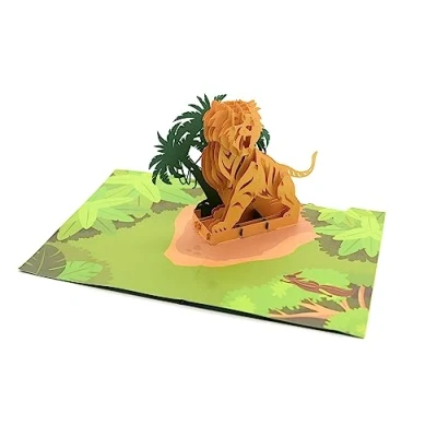 Image of Tiger 3D Pop Up, Animal Greetings Card, All Occasions Handmade Congratulations and Anniversary Gift for Friends Family