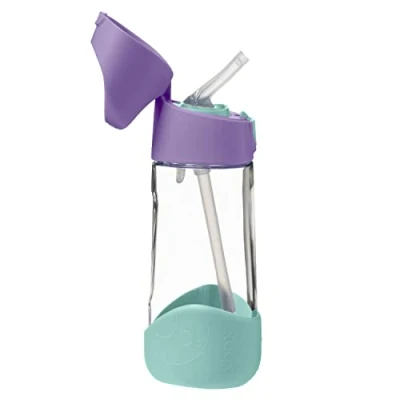 Image of b.box TritanTM Drink &amp; Water Bottle Easy Grip and Leakproof Lid Cool Modern Child Friendly Design, Best for After Sippy Cup 450ml/15oz (Lilac Pop)