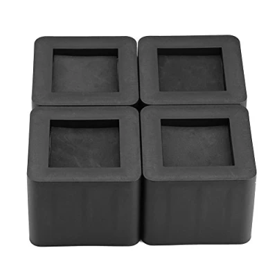 Image of Furniture Risers,4pcs Table Leg Extenders Bed Raising Blocks Risers PP Plastic Non Slip Riser for Desk Sofa Black