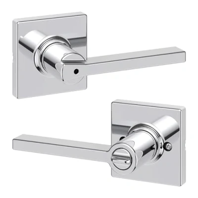 Image of Kwikset Casey Privacy Door Lever for Bedroom/Bathroom in Polished Chrome