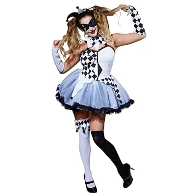 Image of Rubie&#039;s 810993XS000 Jesterella Generic Adult Fancy Dress, Blue, 6