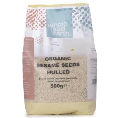Image of Wholefood Earth Organic Sesame Seeds Hulled 500g Raw GMO Free Vegan Certified