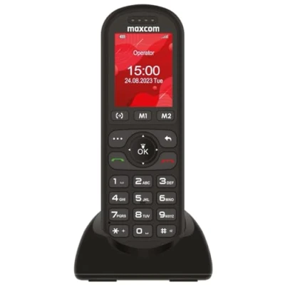 Image of Maxcom MM39D 4G VoLTE Big Button Cordless Mobile Desk Phone for Home and Office use with SIM Card USB C Desktop Charger UK Plug Black