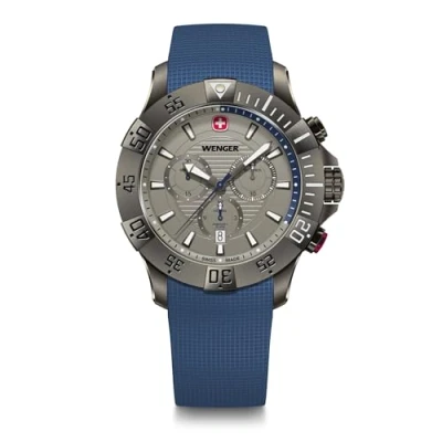 Image of Wenger Men&#039;s Watch Seaforce Chrono Analog Quarz Chronograph, Ø 43 mm, Swiss Made, Waterproof to 200 m, Silicone Strap, 01.0643.124