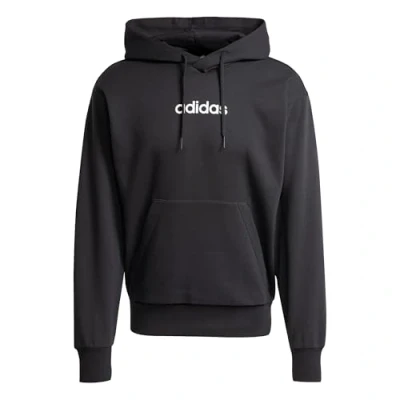 Image of adidas Men&#039;s ESSENTIALS LINEAR FLEECE HOODIE, black/white, S