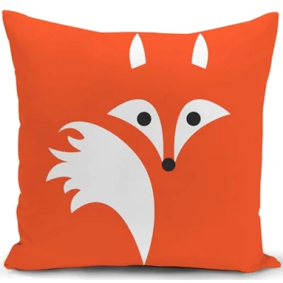 Image of KUNQIAN Fox Cushion Cover Orange Decorations Gift for Women Kids Pillow Ornament Decor Home Livingroom Couch Sofa 18&quot;x18&quot;(45x45cm)