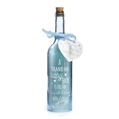 Image of Boxer Gifts SB1126 Light Up Newborn Boy Starlight Bottle Beautiful Homeware Gift Decor for Babies Bedroom
