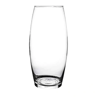 Image of KNIKGLASS Glass Vase, Flower Vase Glass, Decoration Transparent (B, 25 CM x 12 CM)