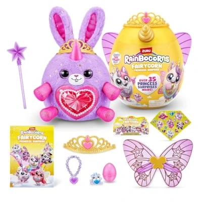 Image of Rainbocorns Fairycorn Princess Series 6 Duchess the Bunny Collectible Plush Magical Fairy Surprises, Cuddle Stuffed Animal, Stickers (Bunny)