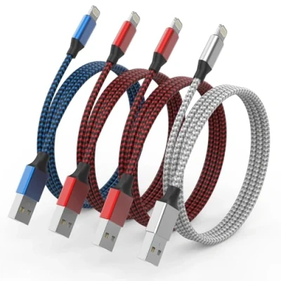 Image of SANYEYE iPhone Charger Cable, 4Pack 3FT/1M Lightning Cable [MFi Certified] Nylon Braided Fast Charge to USB for 14 13 12 11 Pro Max XS XR X 8 7 6 Plus 5 5s SE