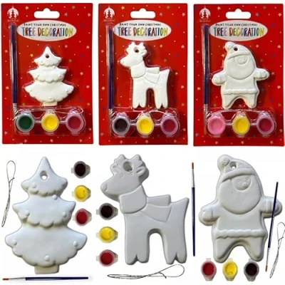 Image of ORBITRON Christmas Paint Your Own Tree Decoration &amp; Reindeer or Santa Age 3+ (Random Design)