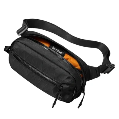 Image of tomtoc 1.5L X Pac Sling Bag with RFID Blocking, Crossbody Minimalist Chest Shoulder Pack for Men/Women, Water Resistant Lightweight Casual Waist Travel, Daily Commute