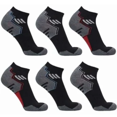 Image of OnlyBee 6 Pairs of Mens Trainer Socks UK to 11 (UK, Numeric, 6, 11, Regular, Design 2 (Black))