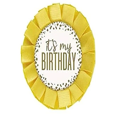 Image of Dazzling Gold Foil Confetti It&#039;s My Birthday Badge (9cm x 12cm) Dazzle &amp; Stylish Accessory Perfect for Unforgettable Celebrations 1 Pc