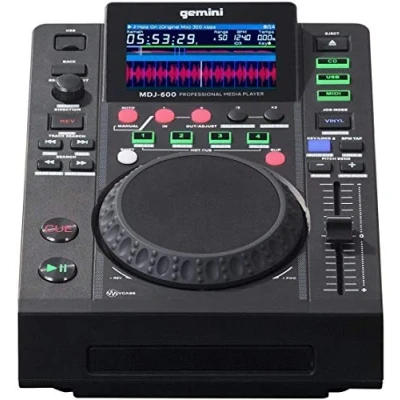 Image of Gemini Sound Mdj 600 Professional Cd/Media Player With 4 Hot Cues And Auto/Manual Looping, Colour Screen, Midi, 24 Bit/192Khz Soundcard
