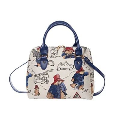 Image of Signare Handbag, Travel Bag, Cosmetic Crossbody bag etc with Paddington Bear design (Convertible Bag)