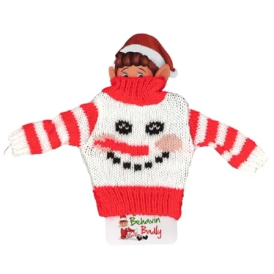 Image of Naughty Christmas Elf Costumes and Clothes for Cheeky Badly Behaved Elves Festive Figures Oufits (Christmas Jumper Snowman)