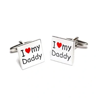 Image of I Love My Daddy Cufflinks with Red Heart