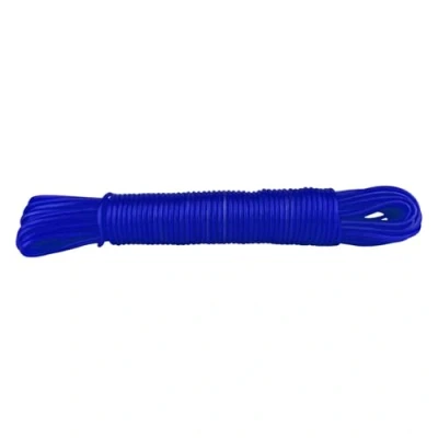 Image of IDEA HOME Washing Line Rope CRISTAL 20m Clothes Lines for Outside Heavy Duty Plastic Outdoor Robust made of Polyester Core and Coating, Transparent Blue
