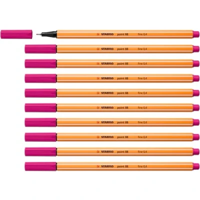 Image of Fineliner STABILO point 88 Pack of 10 Pink