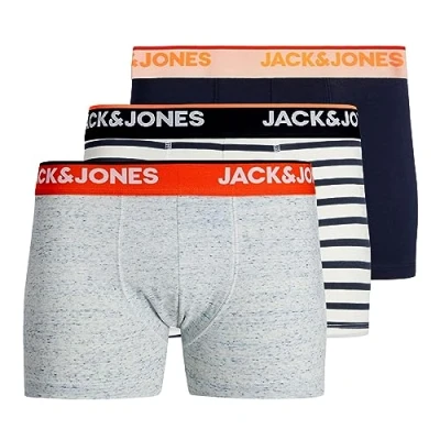 Image of JACK &amp; JONES Men&#039;s Jacdave Noos Trunks Pack of 3, Blazer Navy, S