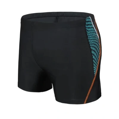 Image of AMZSPORT Swimming Trunks Men, Quick Dry Swim Shorts Beach Board Swimwear, Black XL