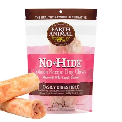 Image of Earth Animal No Hide Salmon Medium Chews 2pk 120g