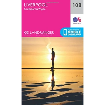 Image of Landranger 108 Liverpool, Southport &amp; Wigan Map With Digital Version