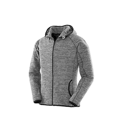 Image of SPIRO FITNESS Womens Microfleece Hoodie, Grey/Black, X Large. S245F