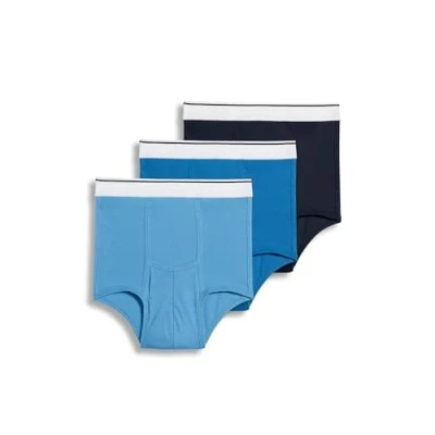Image of Jockey Men&#039;s Underwear Pouch Brief 3 Pack, Blue Spring/Just Blue/Navy Blue, M
