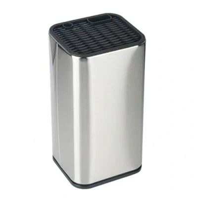 Image of Stainless Steel Knife Block,Universal Block Without Knives, with Slot for Scissors and Sharpening Rod, Detach to Easy Clean,Protect Blade,Space Saver Holder Storage