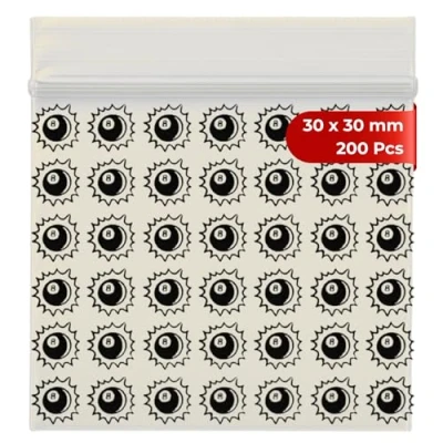 Image of Grip Seal Bags Zip Lock Resealable Plastic Baggies (30x30 mm (200 Pcs), Ball)