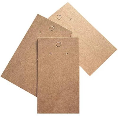 Image of 100 x Jewellery Display Cards Earring Kraft Brown 9cm 5cm