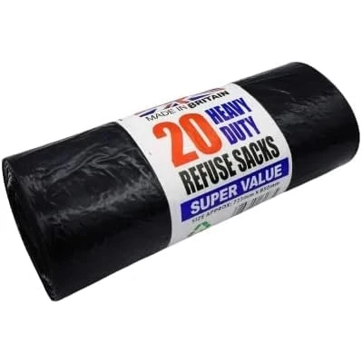 Image of AMD Nexus 20 Bin Bags Rolls Extra 100L Bag Refuse Sacks Pack Of Eco Friendly Black For Rubbish Home Offices Garden Thick Strong Liners Made from Recycled Material