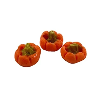 Image of Melody Jane Dolls House 3 Baby Pumpkins Fruit Miniature Kitchen Shop Halloween Accessory
