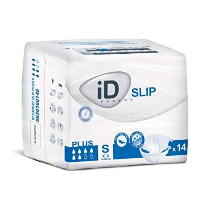 Image of ID Expert Incontinence Brief Pads, Fast Absorbing Disposable Briefs for Men and Women, Plus, Heavy Absorption, Size Small 50 90 cm, Pack of 14