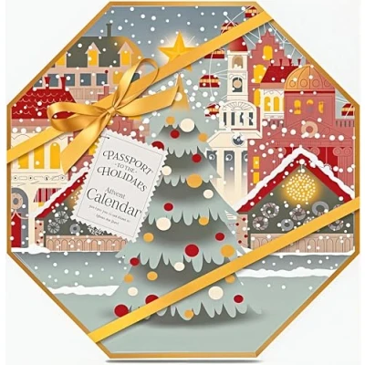 Image of Yankee Candle Advent Calendar Wreath 2024 Christmas 24 Tea Lights 1 Light Holder Passport to the Holidays