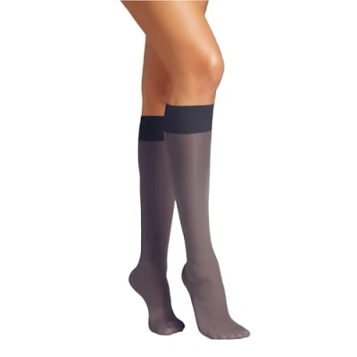 Image of Wolford Women&#039;s Satin Touch 20 Knee Highs Tights, DEN, Blue (Admiral), Small (Size: S)